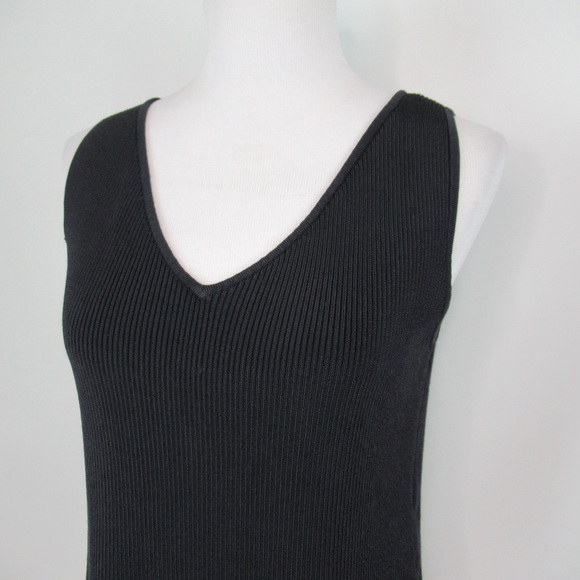 LINDA ALLARD x ELLEN TRACY Navy Cropped Ribbed V-Neck Tank Top Womens Size Large - Picture 3 of 12